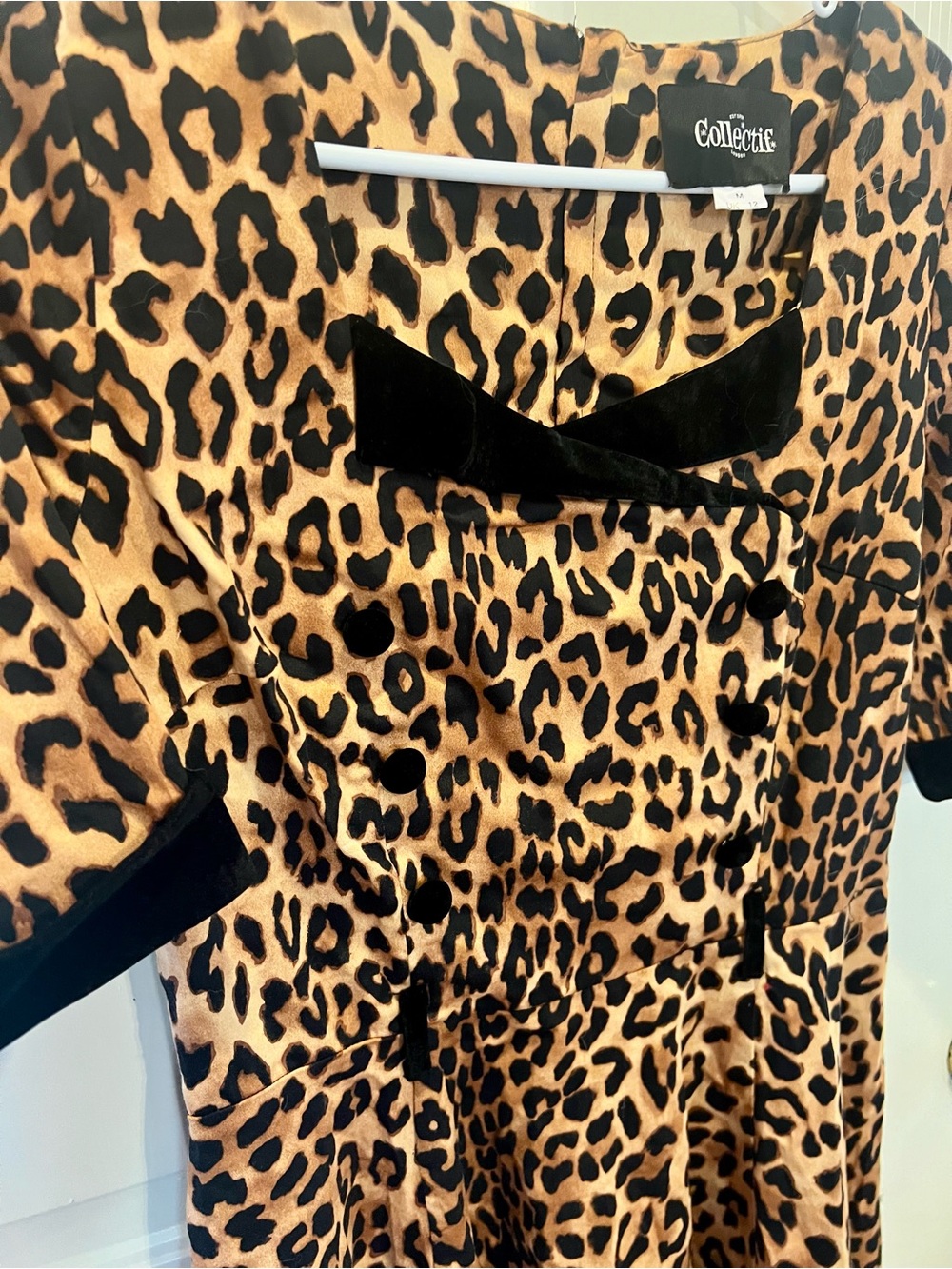 Collectif Leopard Print Dress - Brown & Black - Picture 2 of 4